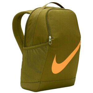 NWT Nike Brasalia Backpack - olive green and orange swoosh